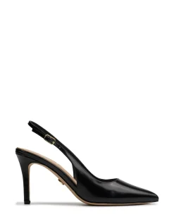 Riker Black Leather Slingback
