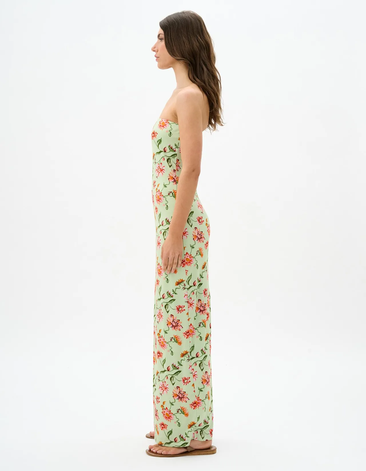 Riva Strapless Floral Jersey Maxi Dress