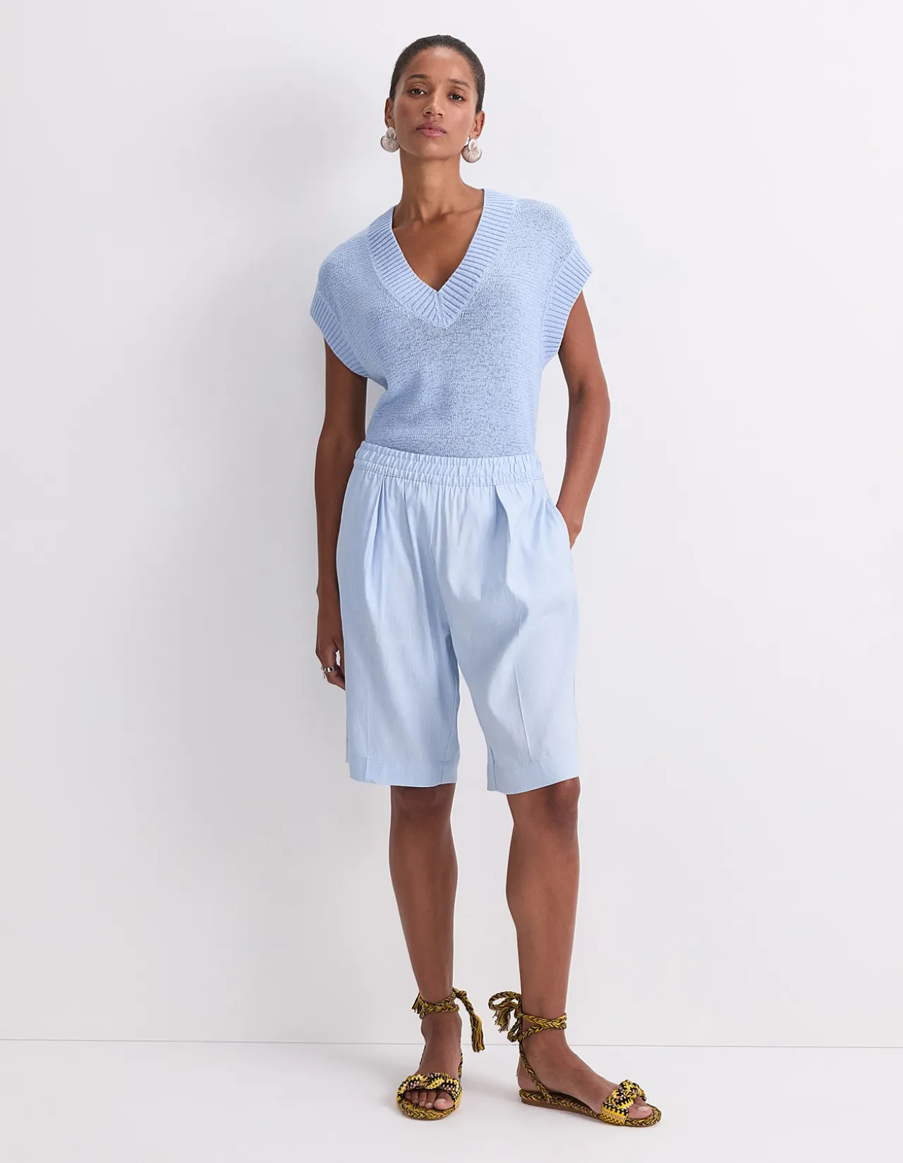 ROSA ELASTICATED LINEN SHORT