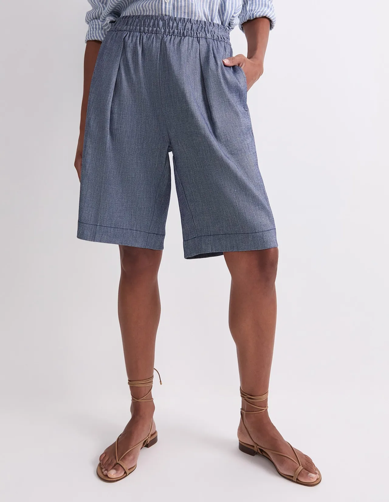 ROSA ELASTICATED LINEN SHORT