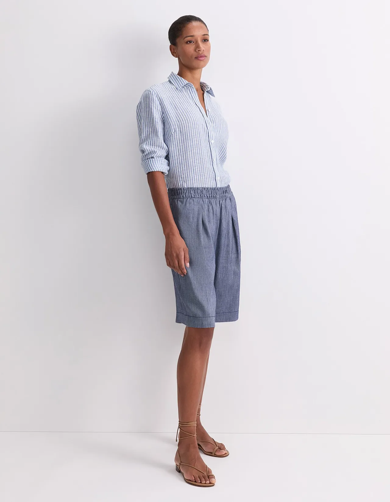 ROSA ELASTICATED LINEN SHORT