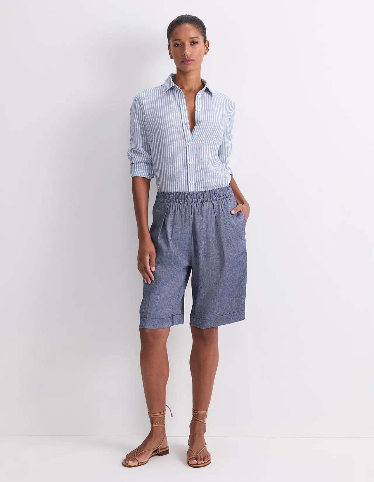 ROSA ELASTICATED LINEN SHORT