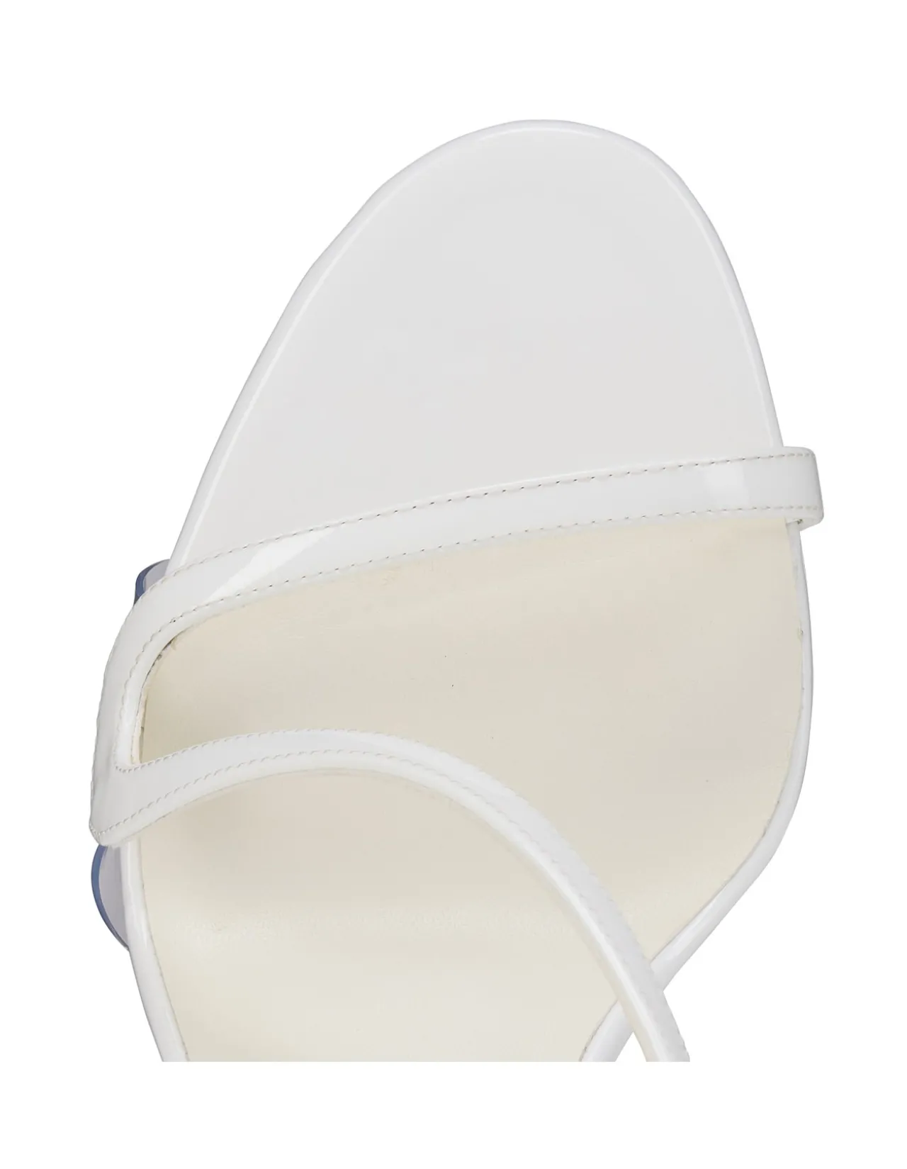 ROSA Z 100MM PATENT LIN BIANCO SANDALS