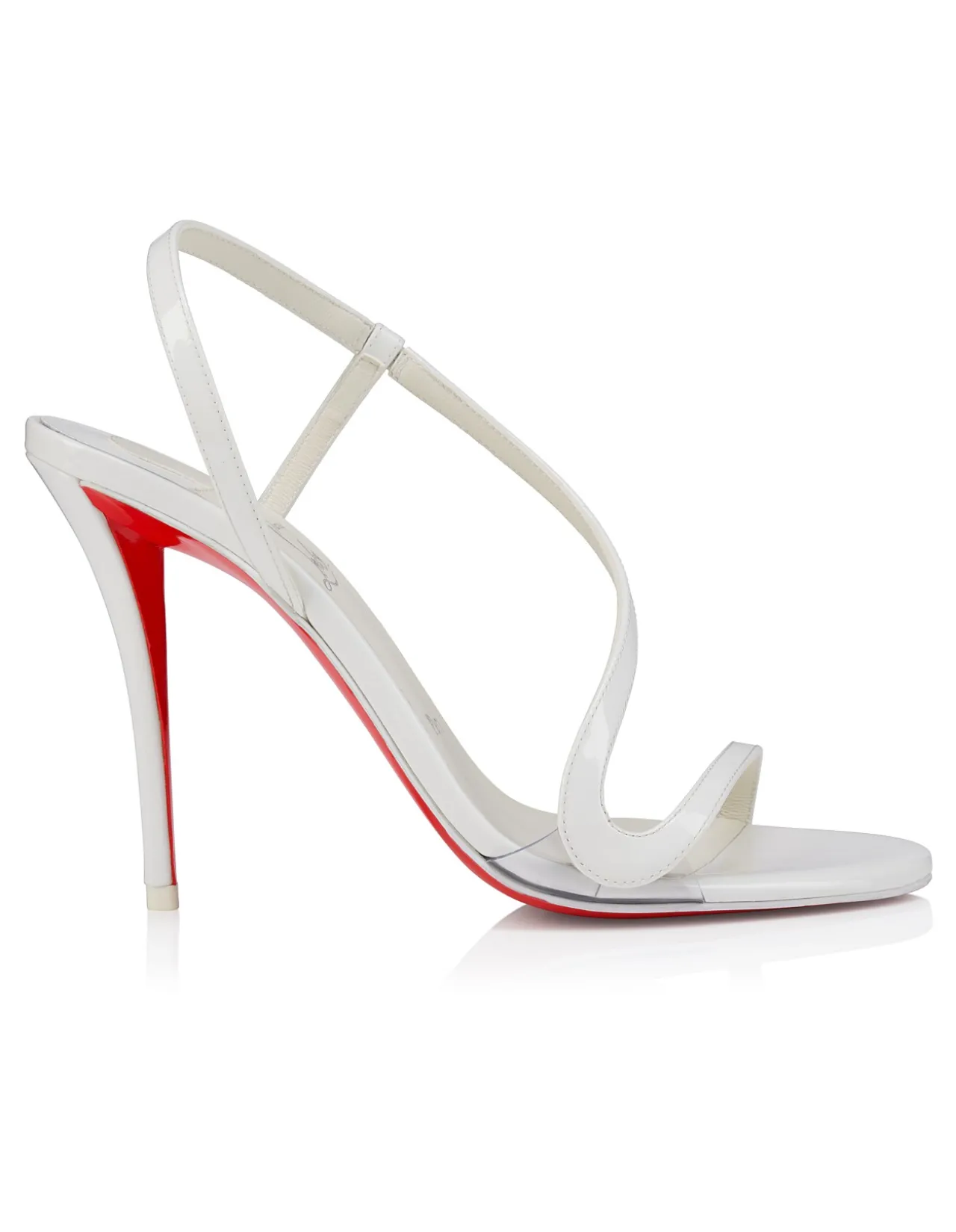 ROSA Z 100MM PATENT LIN BIANCO SANDALS