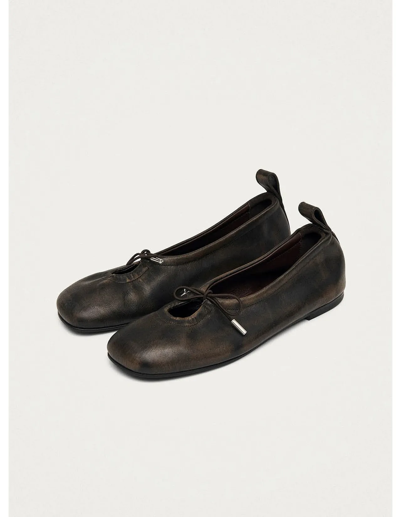 Rosalind Brushed Leather Ballet Flats