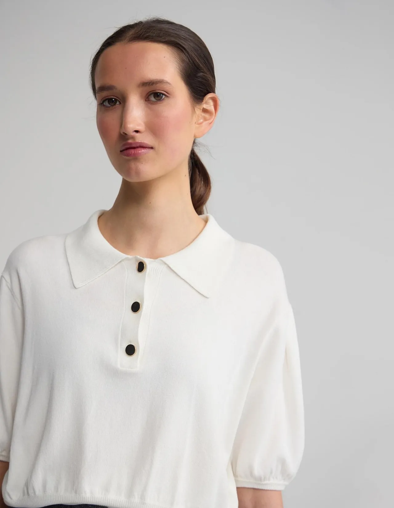 ROSE POLO KNITTED TOP