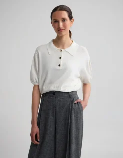ROSE POLO KNITTED TOP