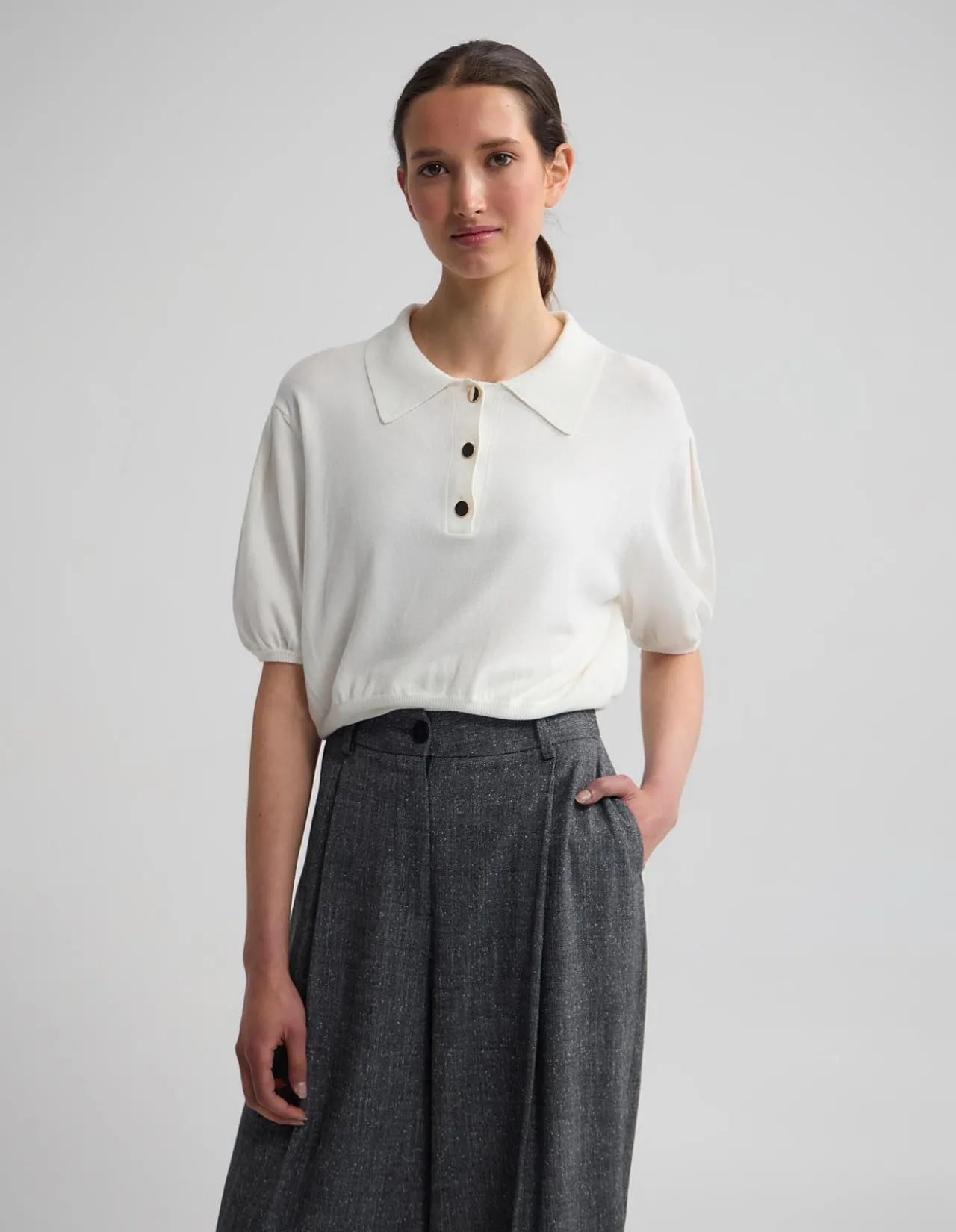 ROSE POLO KNITTED TOP
