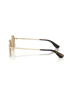 Round LIGHT GOLD DARK BROWN Sunglasses