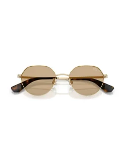 Round LIGHT GOLD DARK BROWN Sunglasses