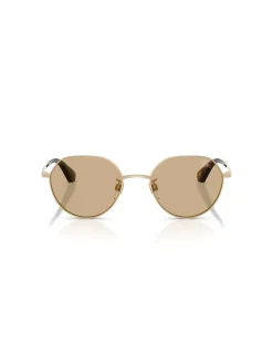 Round LIGHT GOLD DARK BROWN Sunglasses
