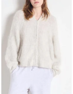 Round Neck Zip Through Knit