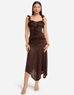 ROXELLE HANDKERCHIEF MIDI SKIRT