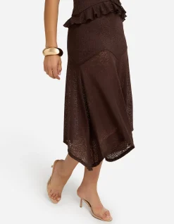 ROXELLE HANDKERCHIEF MIDI SKIRT