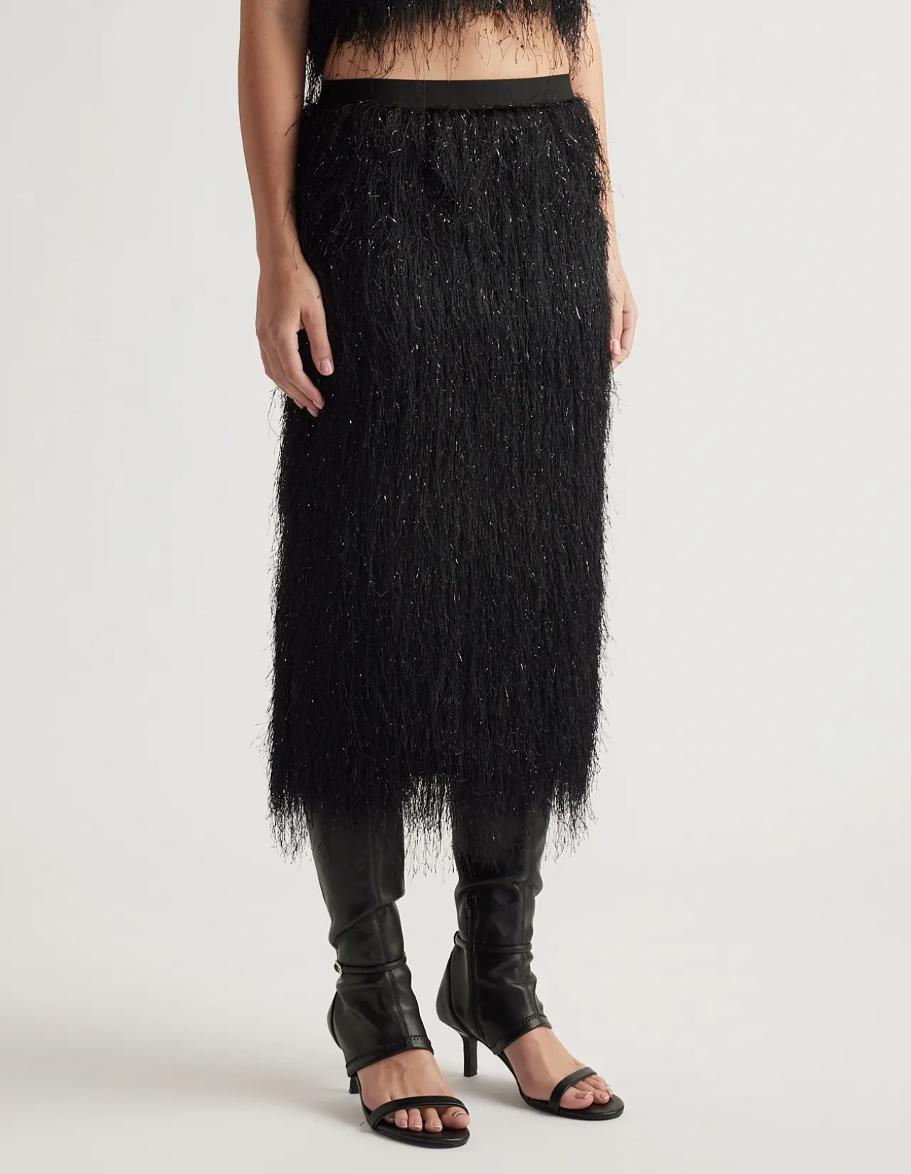 RUE FRINGED MIDI SKIRT
