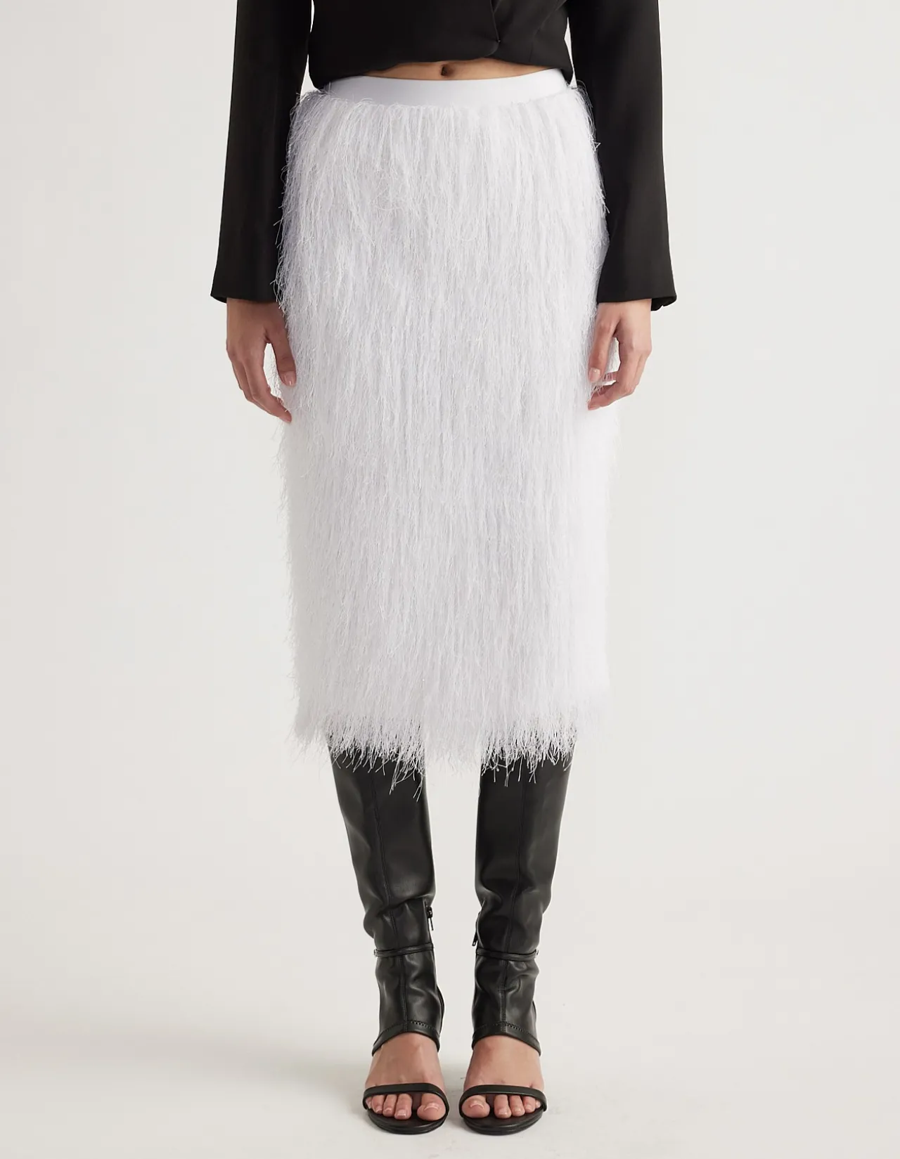 RUE FRINGED MIDI SKIRT