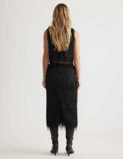 RUE FRINGED MIDI SKIRT