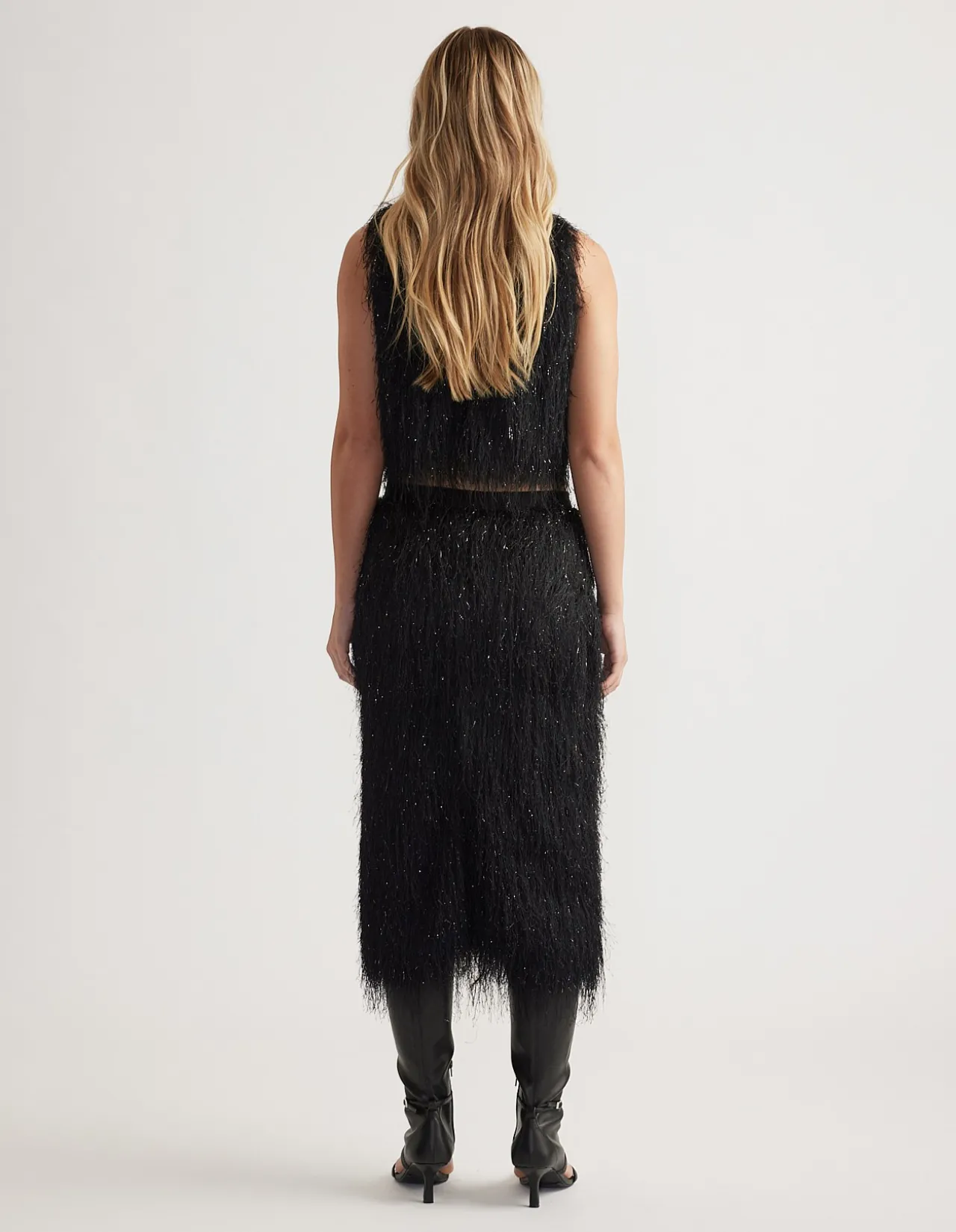 RUE FRINGED MIDI SKIRT