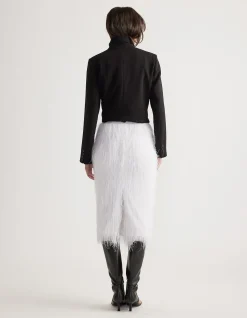 RUE FRINGED MIDI SKIRT