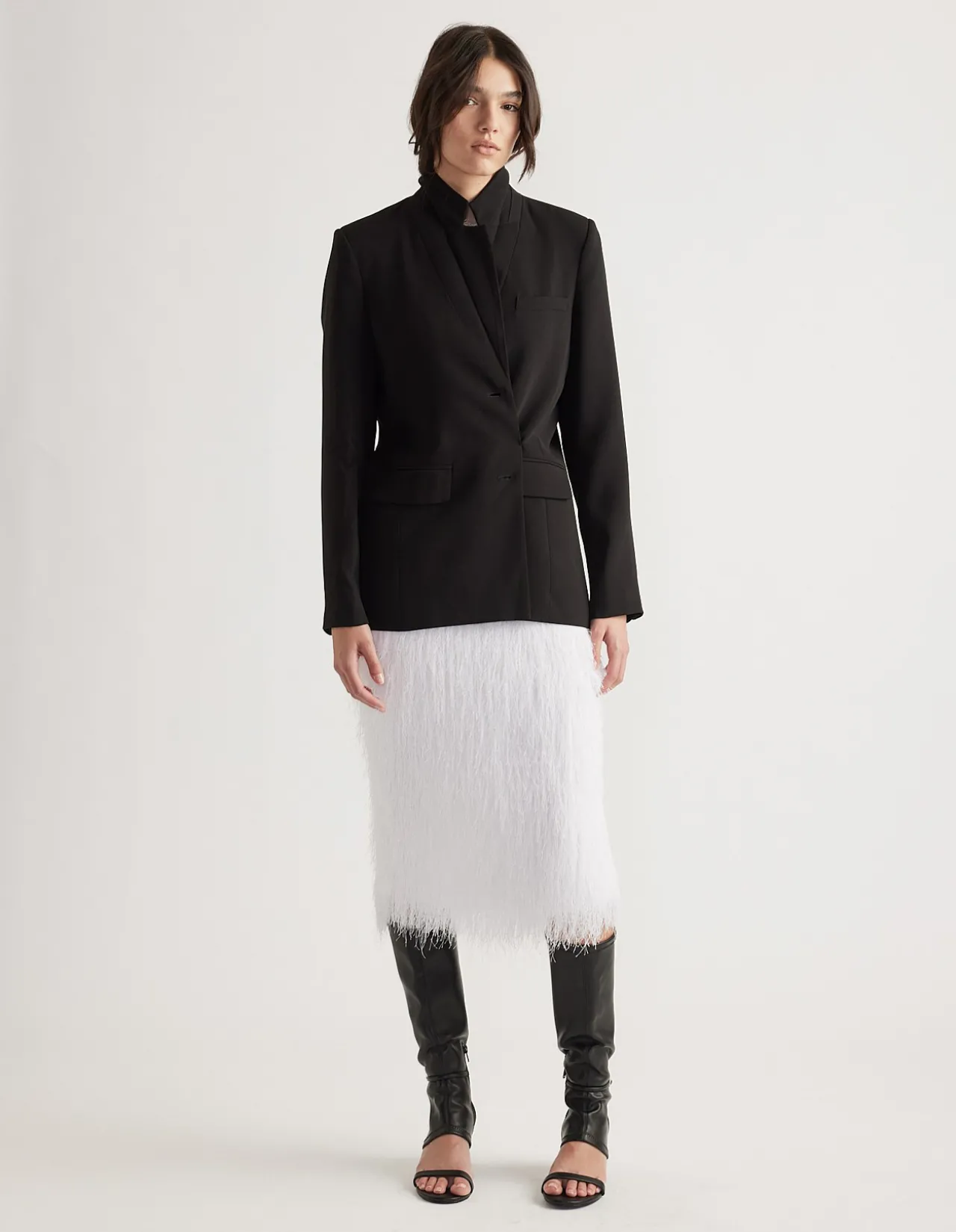RUE FRINGED MIDI SKIRT