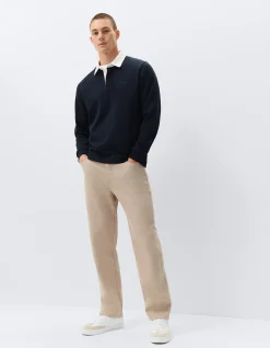 Rugby Polo Shirt: Collegiate Inspired Relaxed Fit 100% Cotton with Embroidered Chest Logo