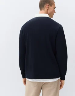 Rugby Polo Shirt: Collegiate Inspired Relaxed Fit 100% Cotton with Embroidered Chest Logo