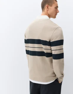 Rugby Polo Shirt: Collegiate Inspired Relaxed Fit 100% Cotton with Embroidered Chest Logo