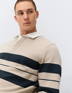 Rugby Polo Shirt: Collegiate Inspired Relaxed Fit 100% Cotton with Embroidered Chest Logo
