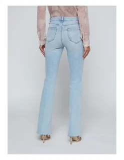 Ruth High Rise Raw Hem Straight Leg Jeans