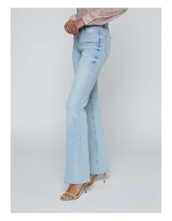 Ruth High Rise Raw Hem Straight Leg Jeans