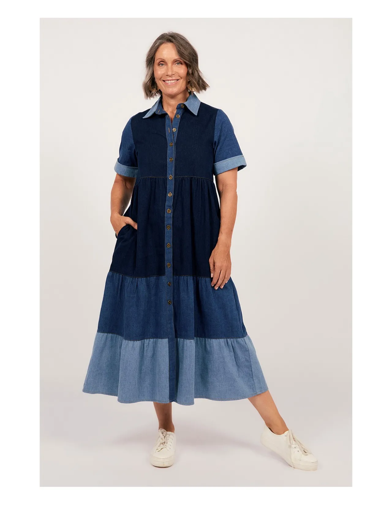 SABRE DENIM COLLARED DRESS