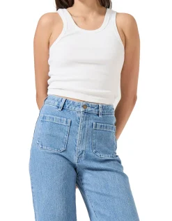 Sailor Jean Long High Rise Wide Leg Jeans
