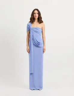 Sakura Draped One Shoulder Maxi Dress