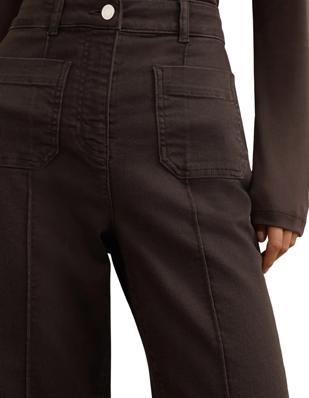 Sakura High Rise Patch Pocket Flare Jeans
