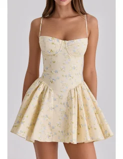 'SAMARIA'FLORAL PRINT CORSET MINI DRESS