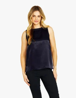 Sammi Contrast Knit Satin Front Tank Top