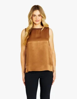 Sammi Contrast Knit Satin Front Tank Top