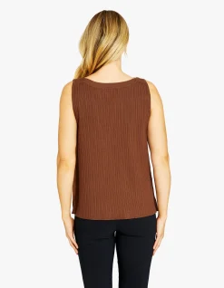 Sammi Contrast Knit Satin Front Tank Top
