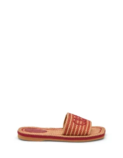 Sand Braided Cord Logo Slide Sandals