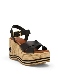 Sand Braided Cord Platform Wedge Sandals