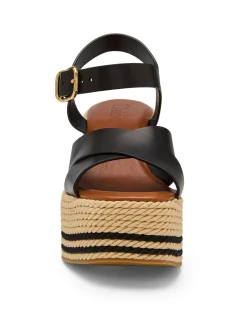 Sand Braided Cord Platform Wedge Sandals