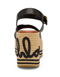 Sand Braided Cord Platform Wedge Sandals