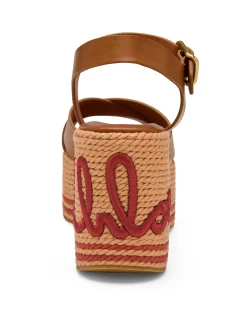 Sand Braided Cord Platform Wedge Sandals
