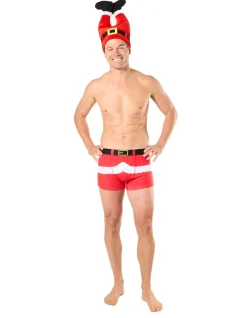 SANTA COTTON TRUNKS WITH NOVELTY HAT