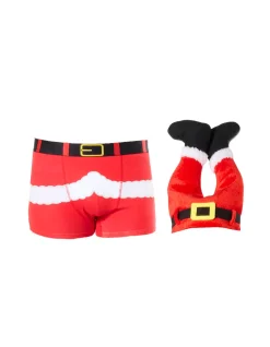 SANTA COTTON TRUNKS WITH NOVELTY HAT