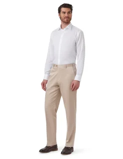 SATEEN FLAT-FRONT TROUSER