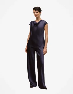 Satin Cowl Neck Blouse