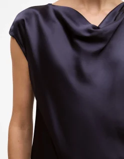 Satin Cowl Neck Blouse