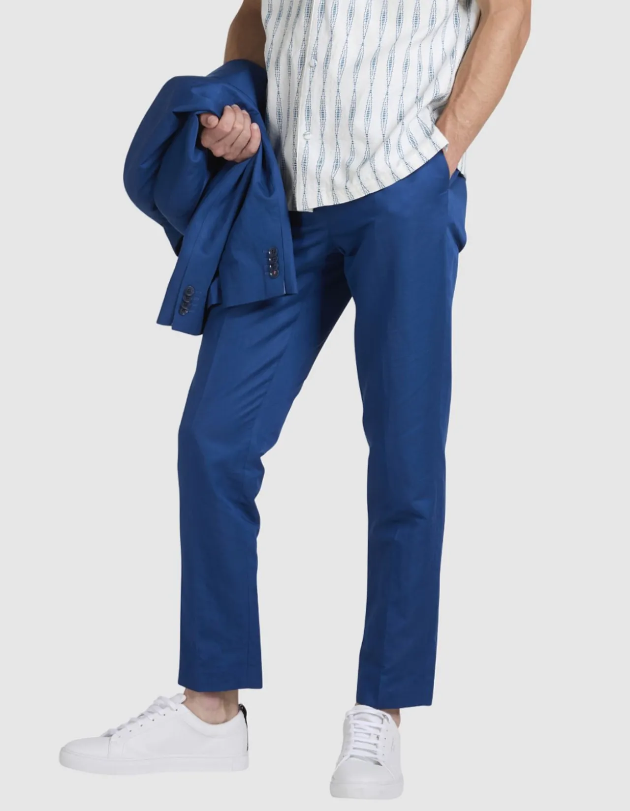 Satin Tailored Trouser Dark Blue