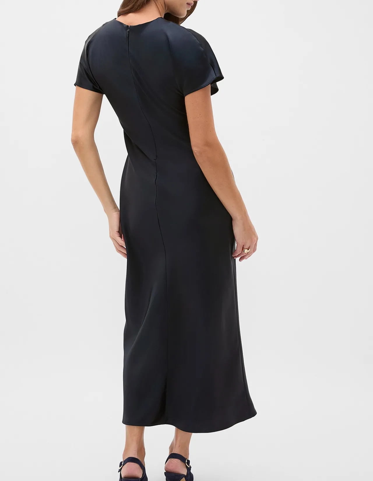 SATIN DRAPED COLUMN DRESS